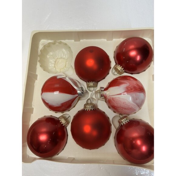 Vintage Gold & Red Glass Christmas Ornaments 15 Pcs in Original Boxes Kmart READ - Picture 6 of 6